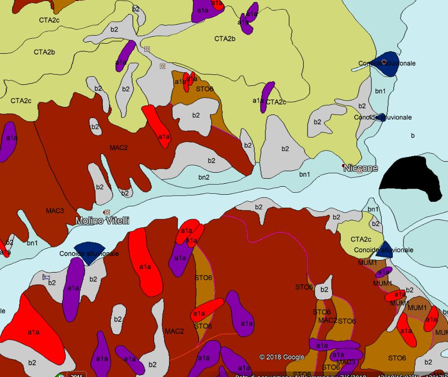 Carta geologica vettoriale della Regione Umbria
