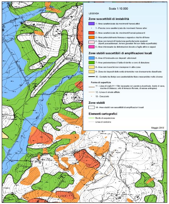 Carta di pericolosità sismica locale vettoriale della Regione Umbria